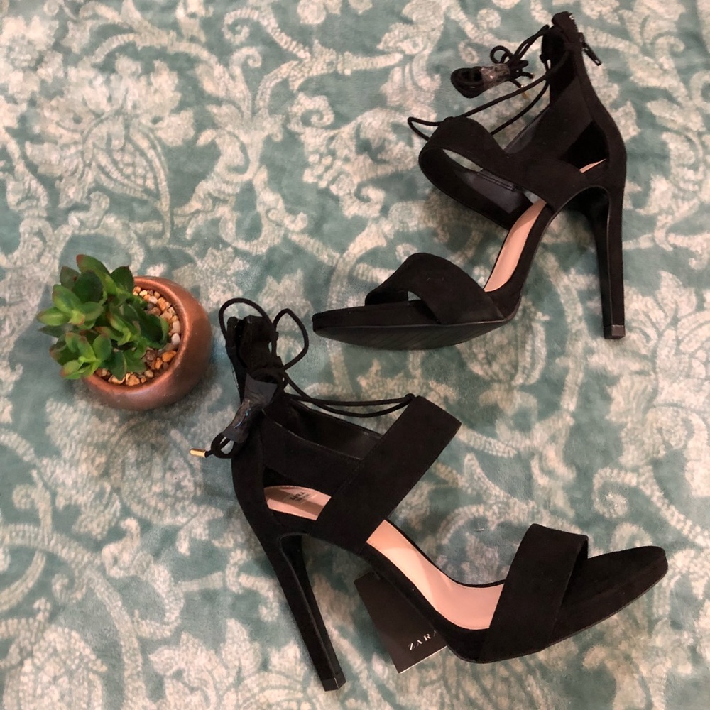Zara lace up heels 39 & 40